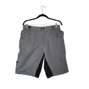 Zoic Ether Padded Cycling Shorts L Gray Black Bamboo Mountain Biking Outdoors